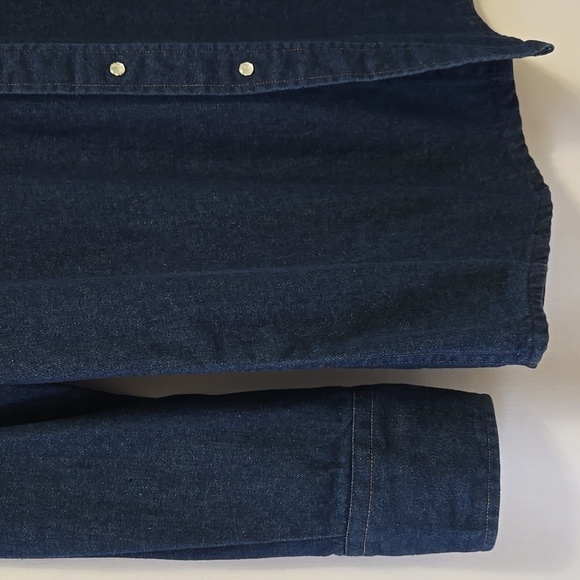 Vintage 90s Men's Carhartt Denim Western Pearl Snap Shirt Rugged Outdoor Work - Picture 2 of 12